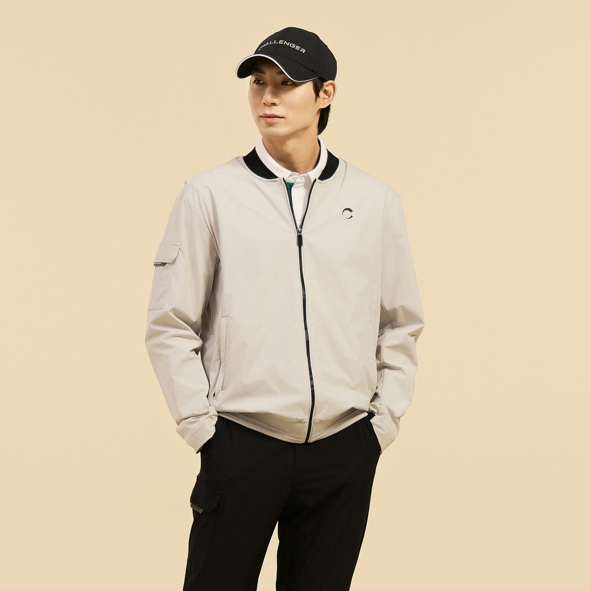 챌린저(CHALLENGER) 남성 스윙마스터 스타디움 블루종 점퍼 라이트그레이