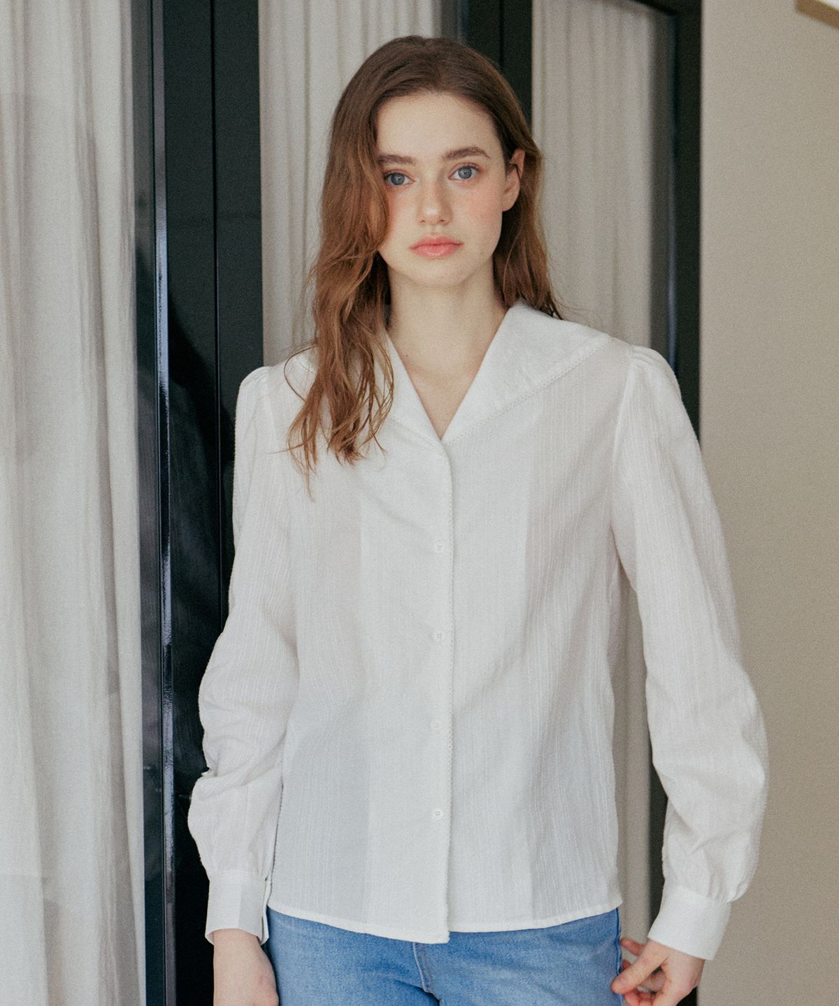 엽페(YUPPE) LACE COLLAR SHIRT_WHITE