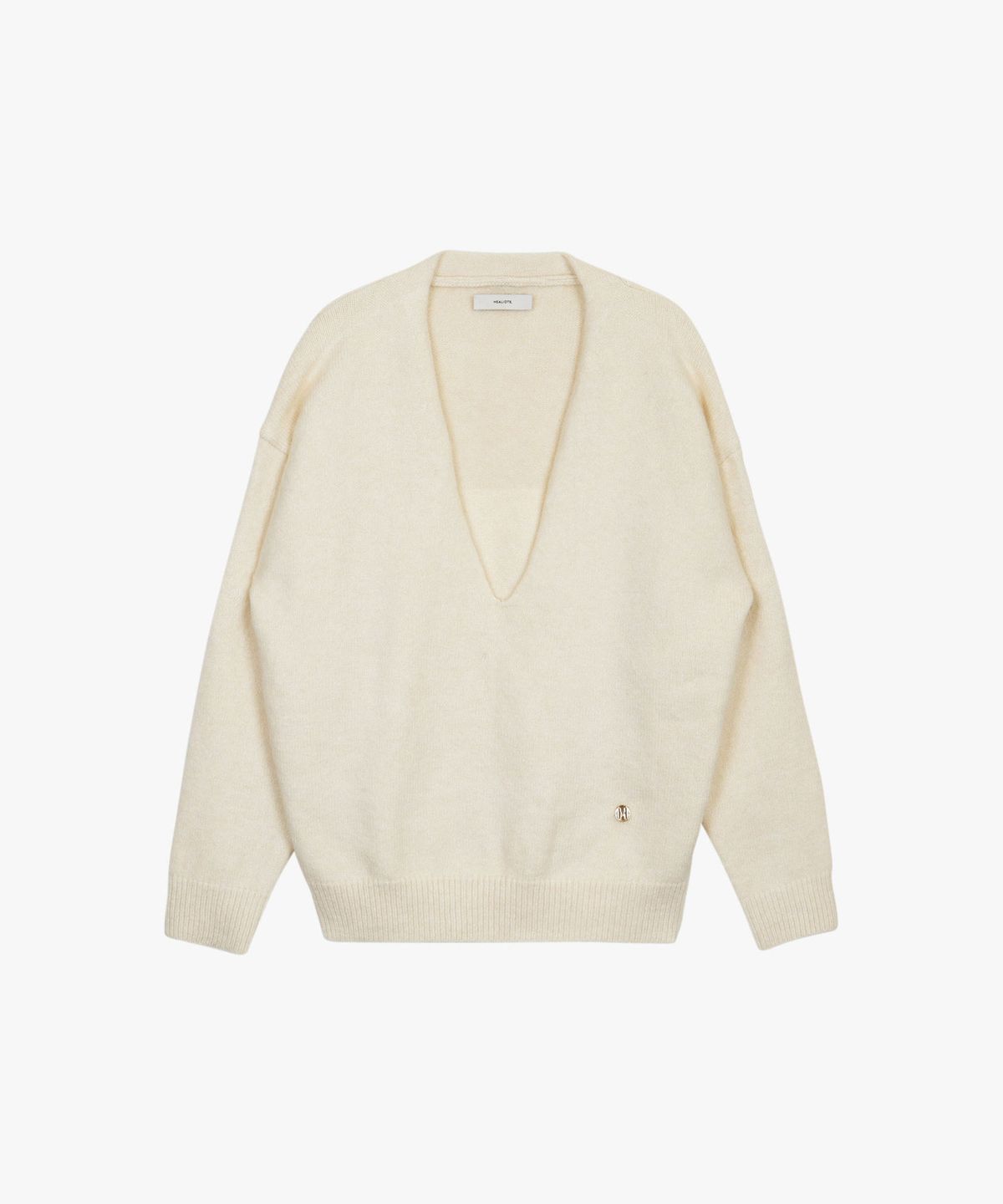 힐리오트(HEALIOTE) DEEP V-NECK RELAX KNIT_CREAM