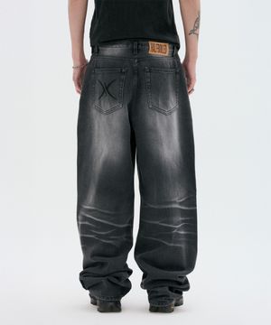 LOGO DENIM PANTS_BLACK