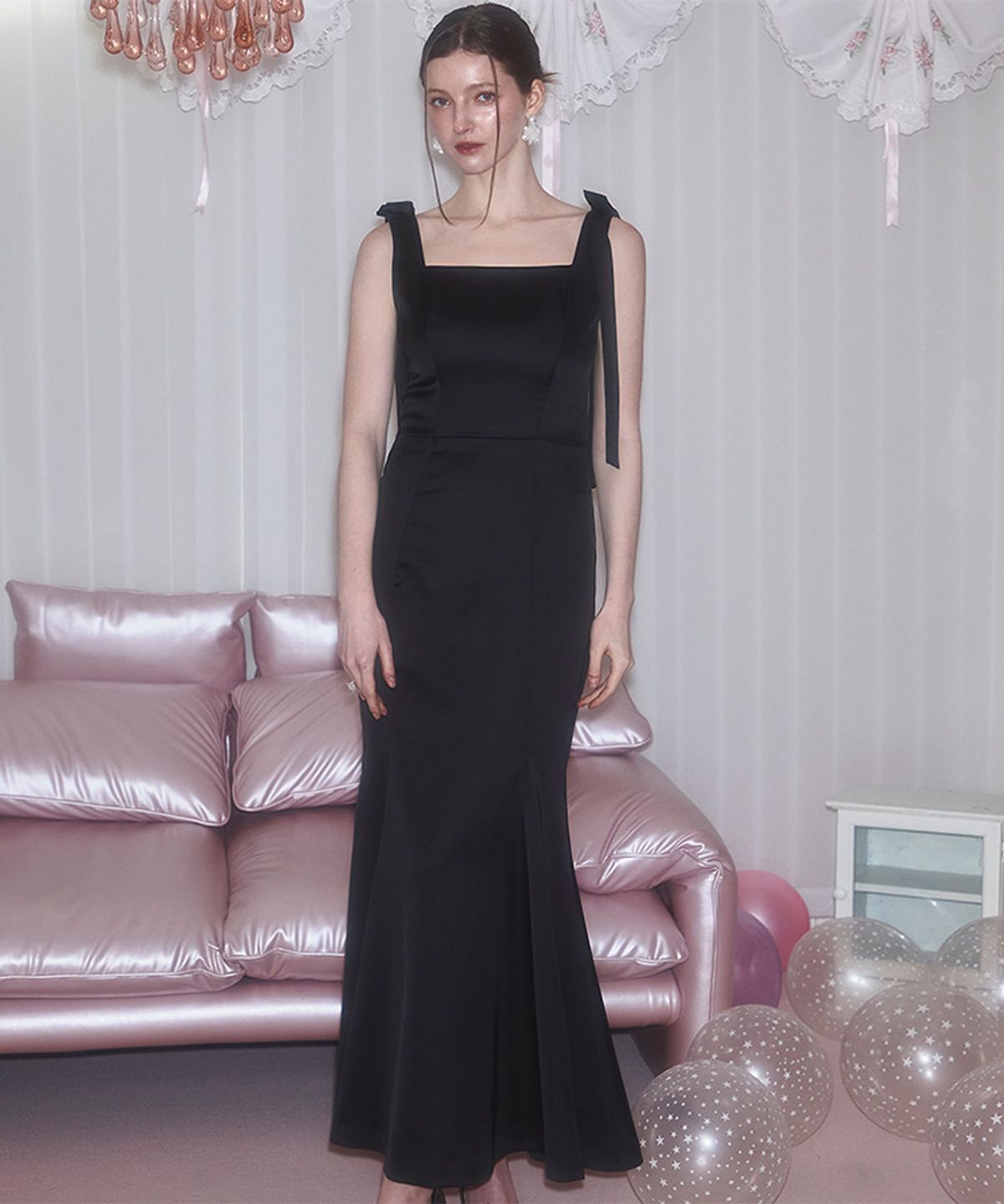 로제프란츠(ROSEFRANTZ) Ribbon Mermaid Long Dress [Black]