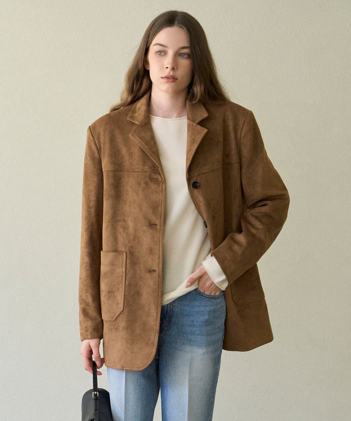 엘리오티(ELLIOTI) Suede Half Coat_2Color