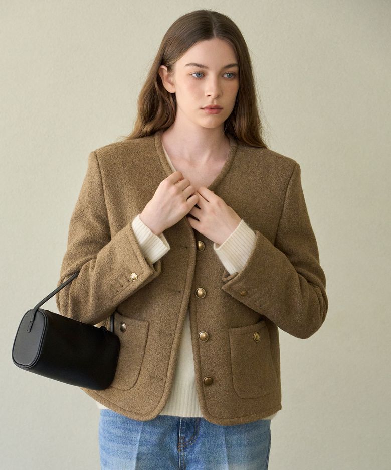 Wool Boucle Tweed Jacket_3Color
