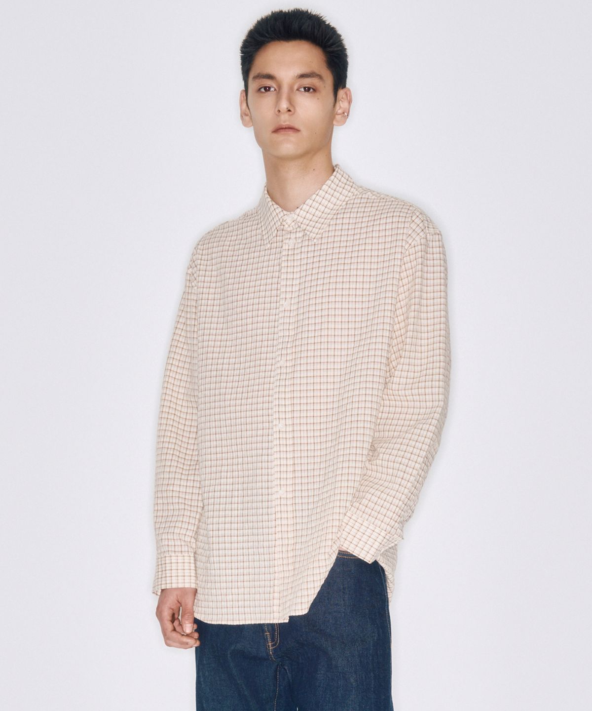 플랙(PLAC) 멀티 체크 셔츠 베이지
