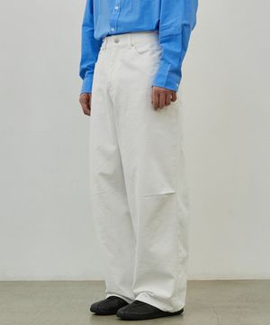 953 코튼 와이드 팬츠-화이트