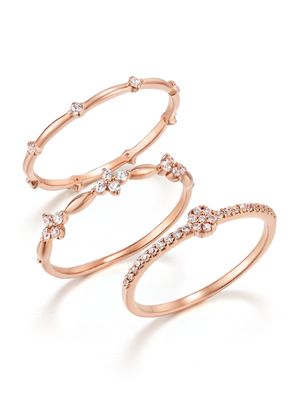 플라워 레이어드 링 3종 세트 ELBRWR115