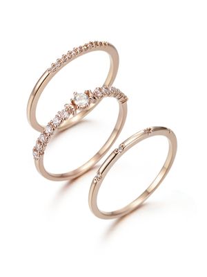 블로섬 레이어드 링 3종 세트 ELBRWR086