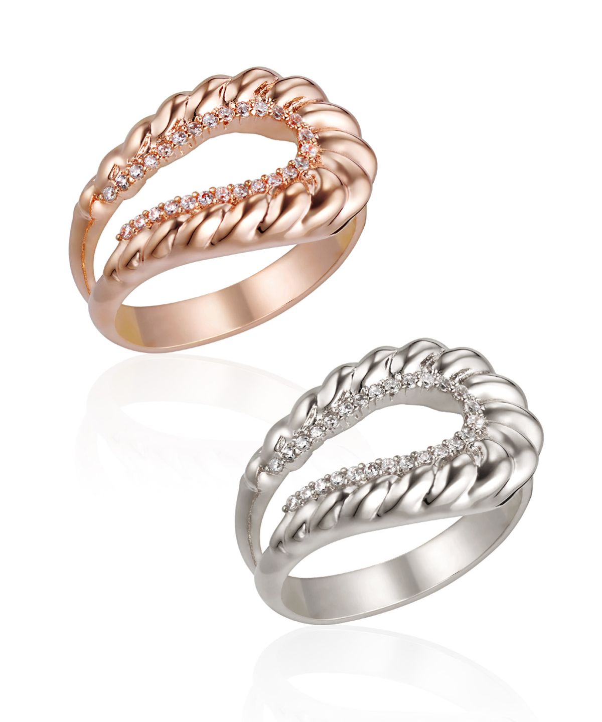 엘르주얼리(ELLEJEWELRY) 엘라 트위스트 큐빅 반지 ELBRWR133