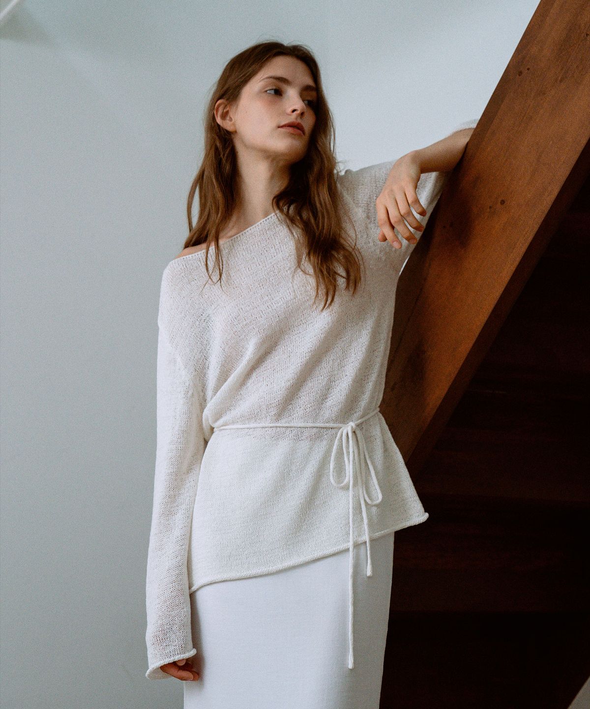 라메레이(LAMEREI) Cotton Linen Boat Neck Knit Top[LMBFSP25KN266]-2color