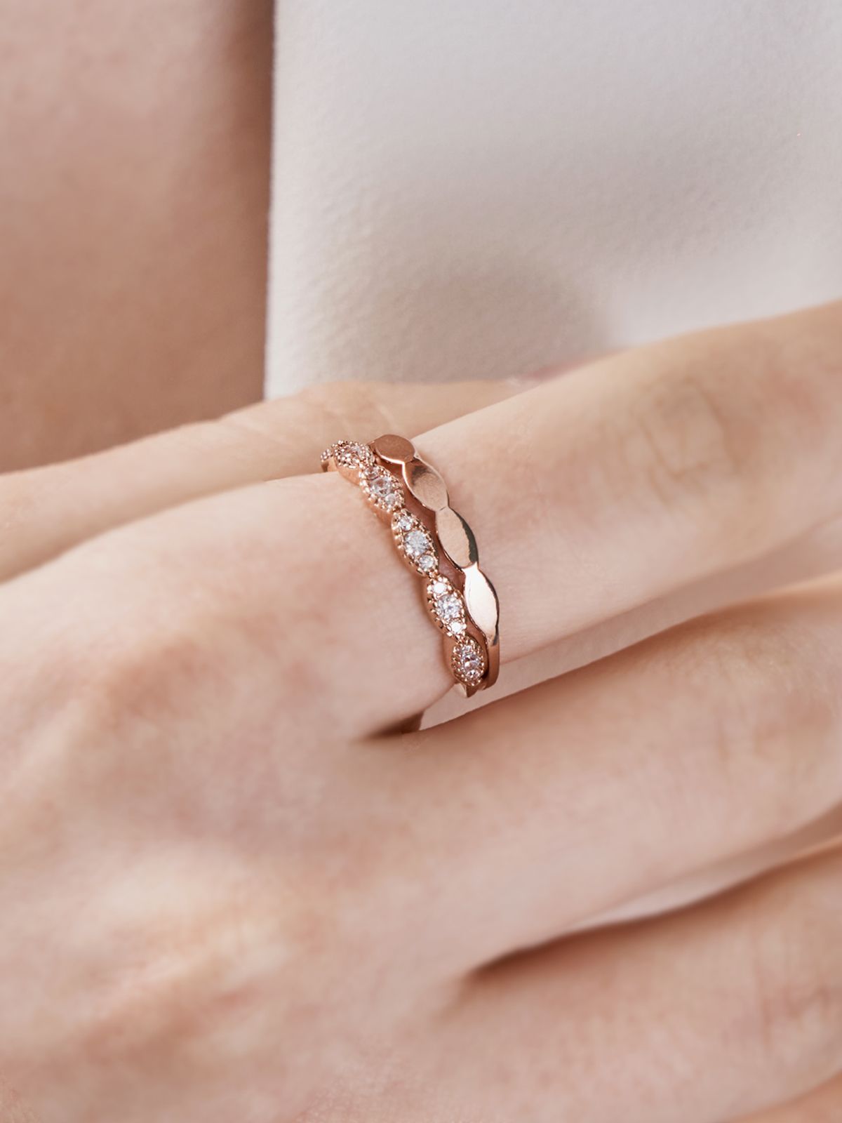 엘르주얼리(ELLEJEWELRY) 레이스 레이어드 링 2종 세트 ELBRWR140