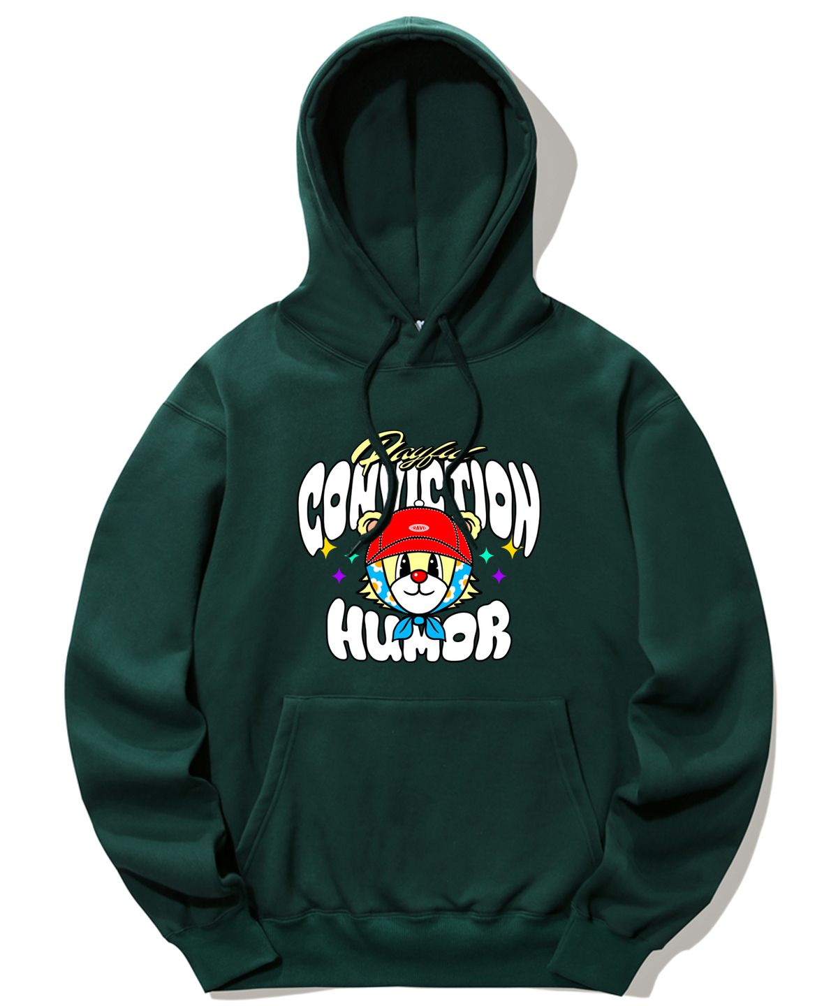 트립션(TRIPSHION) CONVICTION BEAR 그래픽 후드티 - 그린