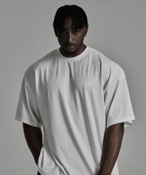 심볼자수 오버핏 숏슬리브