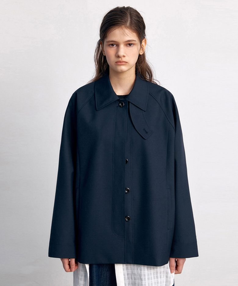 CLASSIC HALF TRENCH COAT (D/NAVY)