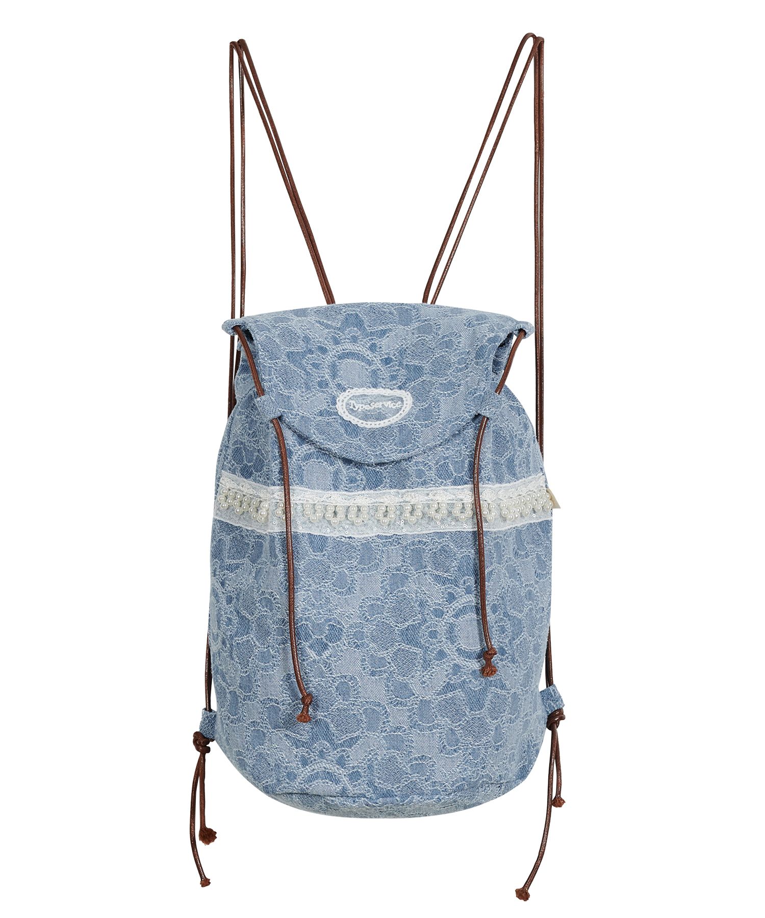 【韓国 typeservice】Pearl Trim Denim Bag [Blue] MUSINSA | TYPESERVICE Pearl Trim Denim Bag [Blue]