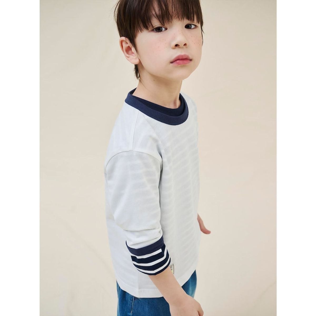 빈폴 키즈(BEANPOLE KIDS) 7부 링거 티셔츠  아이보리 (BI5241U030)