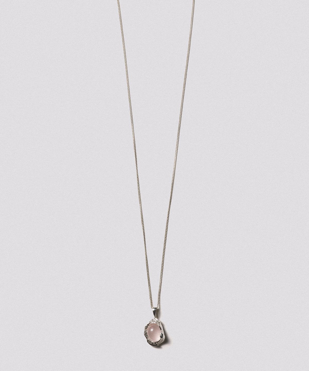 휴스타드(HUSTAD) 235 Rose quartz Necklace _ 925 실버 로즈쿼츠 목걸이