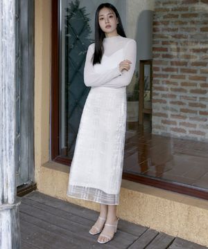 [안은진 착용] 오간자 체크 시스루 스커트