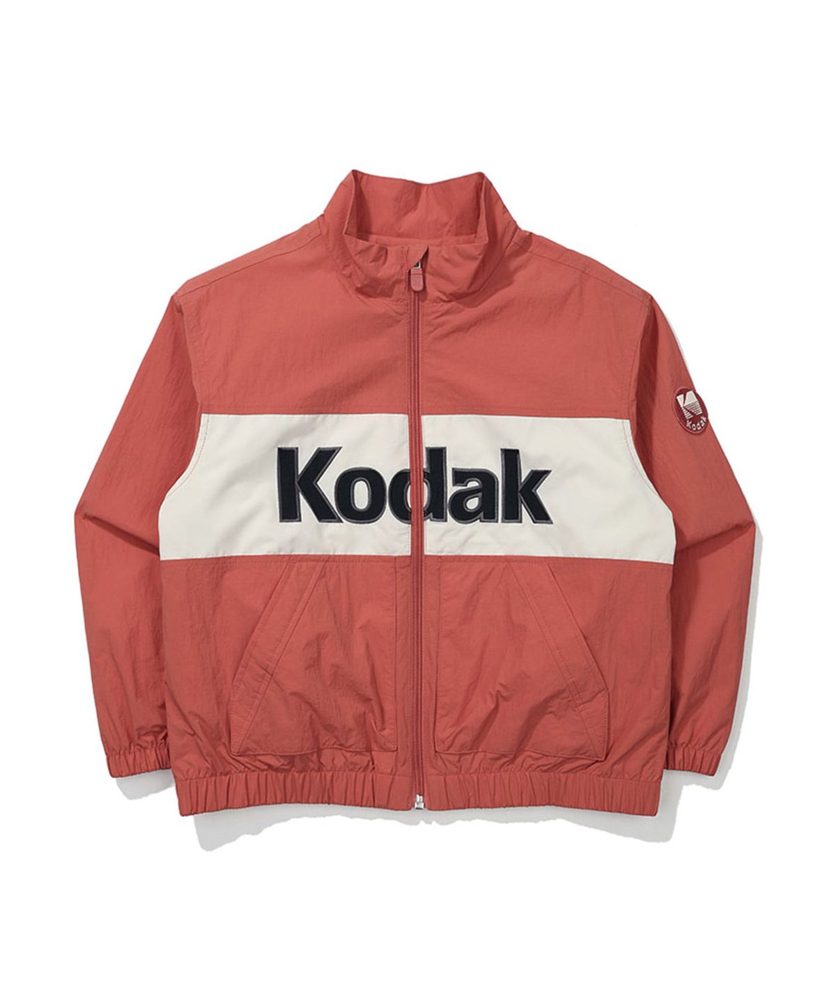 코닥 키즈(KODAK KIDS) 컬러블럭 우븐 빅로고 안감 자켓 키즈 ORANGE