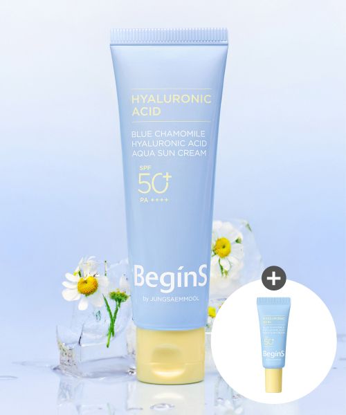 beginsbyjsm Blue Chamomile Hyaluronic Acid Moisturizing Sun Cream (includes a 5ml sample of the moisturizing sun cream)
