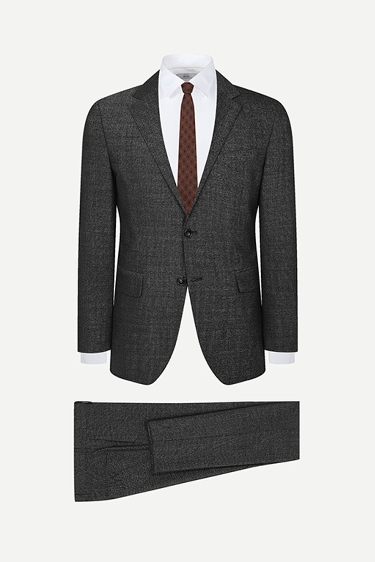 본(BON) [Welcome Suit] 울 멜란지 수트 블랙 BNESJA019BK_BNESPA119BK