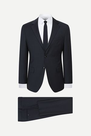 [All day Suit] 울 혼방 솔리드 스트레치 수트 네이비 BNESJA016NY_BNESPA116NY