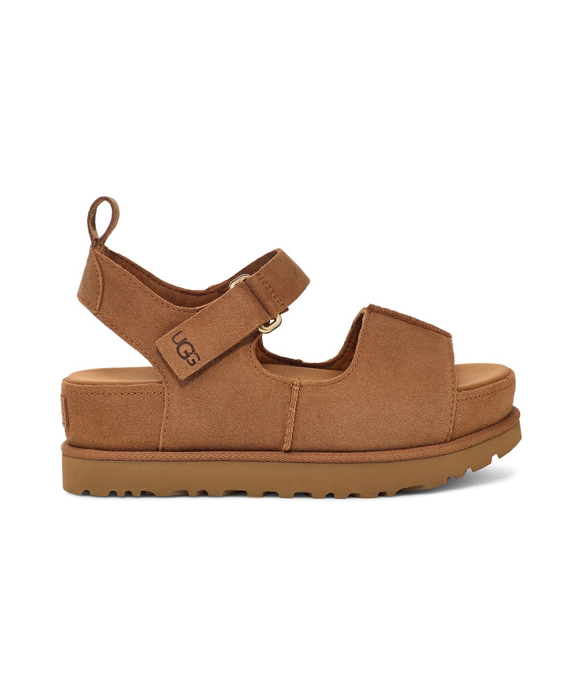어그(UGG) [WOMEN] 클래식 스웨이드 플랫폼 스트랩 샌들  (골든스타 하이) - 체스트넛 / 1167356-CHE