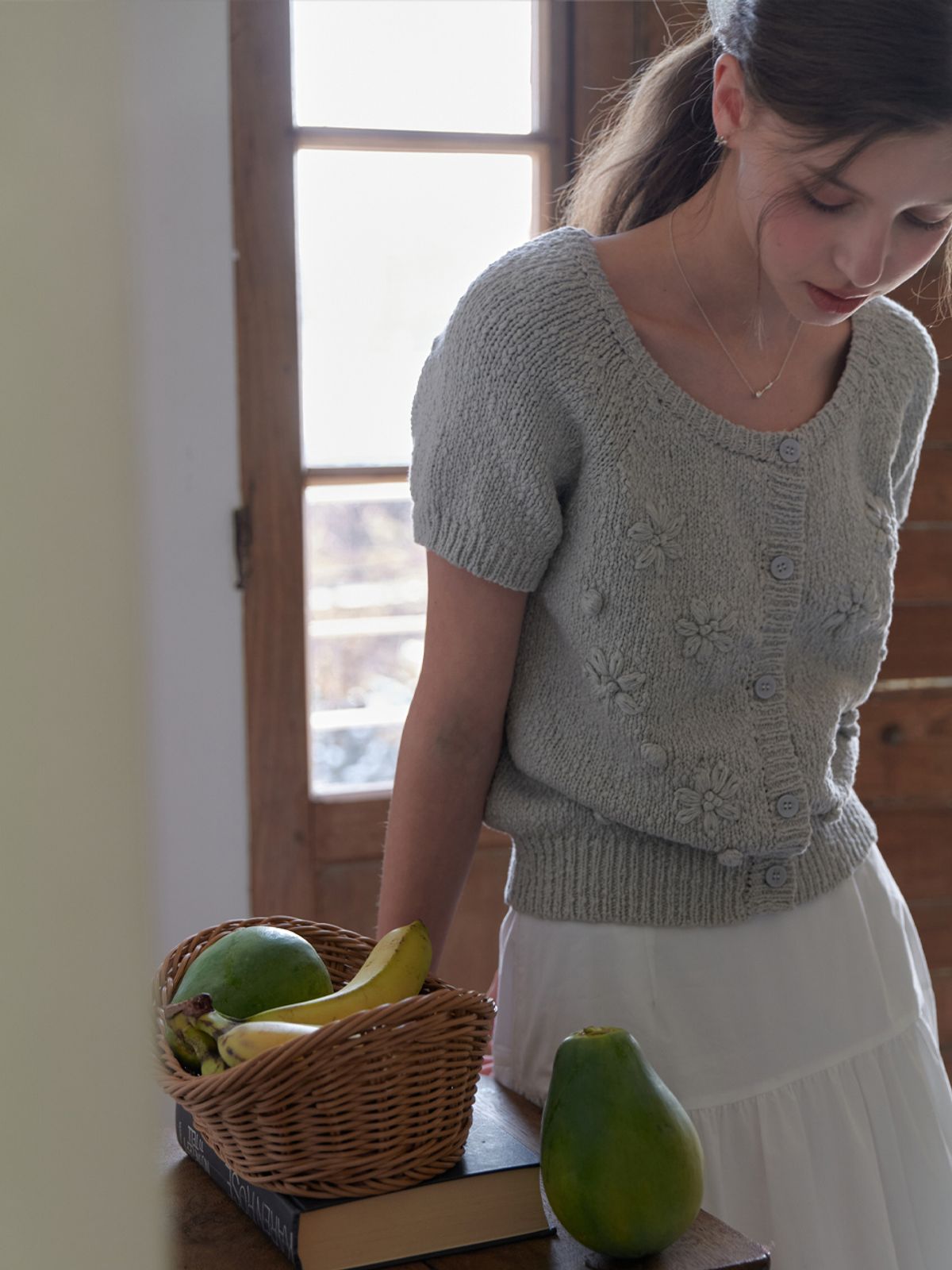 리엘(RE L) Suzan half cardigan (mint)