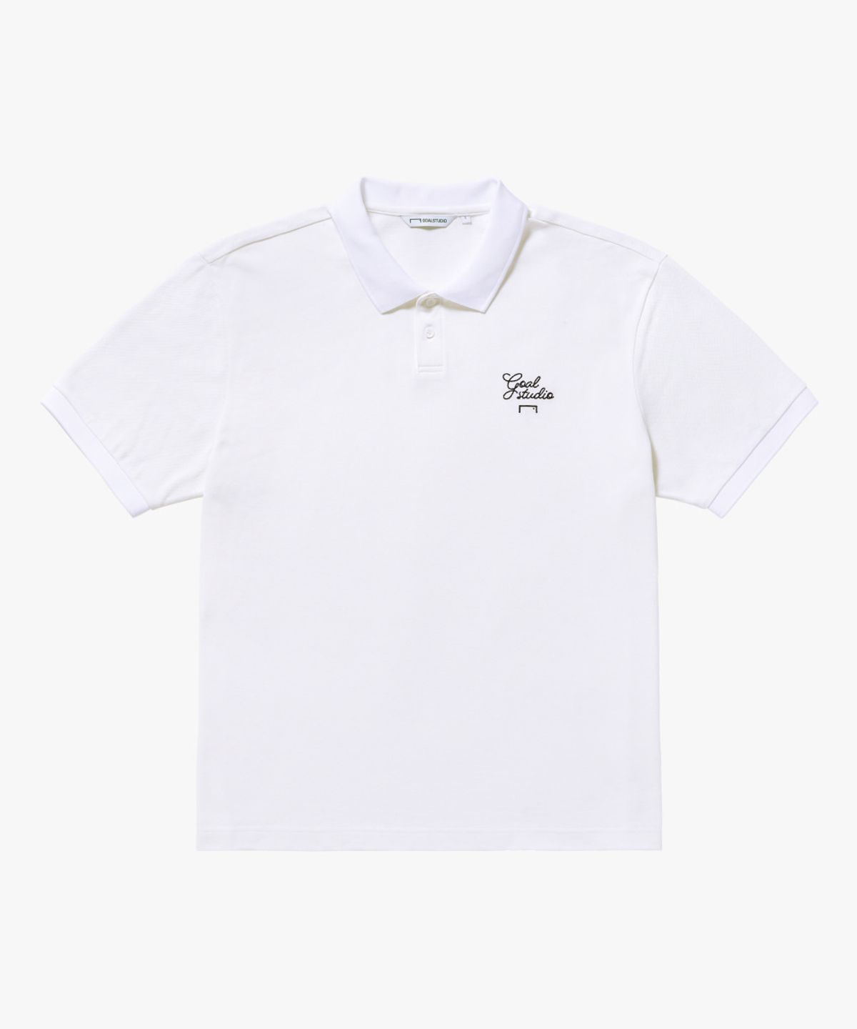 골스튜디오(GOALSTUDIO) SCRIPT PIQUE POLO SHIRT-OFF WHITE