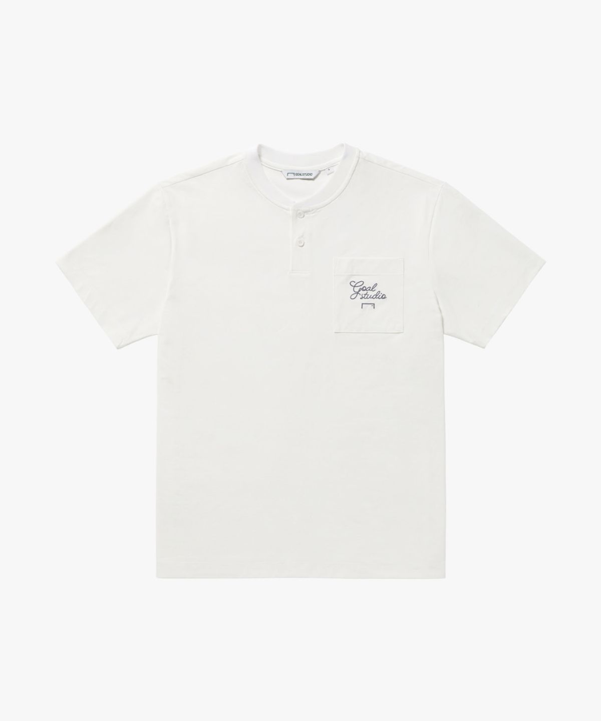 골스튜디오(GOALSTUDIO) AIR DRY HENLEY NECK BUTTON-UP-OFF WHITE