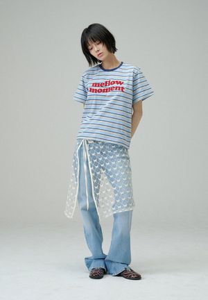 멜로우 모먼트 스트라이프 티셔츠 (스카이 블루)