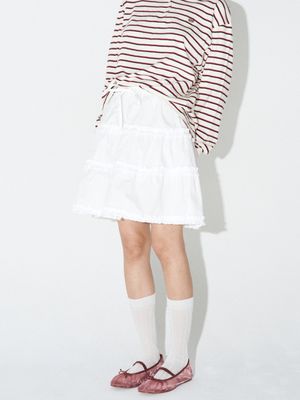 캉캉 프릴 미니 스커트 (화이트)