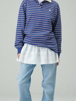 자수 레이어드 미니 스커트 (화이트)