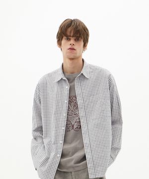 쿠와무라 더블워셔 엣지 체크 셔츠