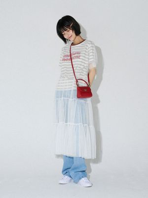 시스루 튤 원피스 (화이트)