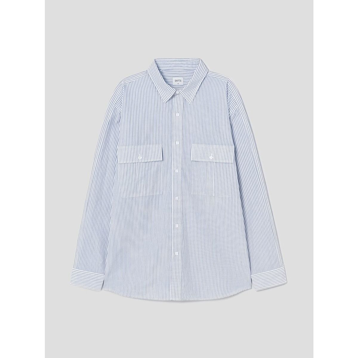 시프트지(SHIFT.G) Stripe Cloud Shirts  White