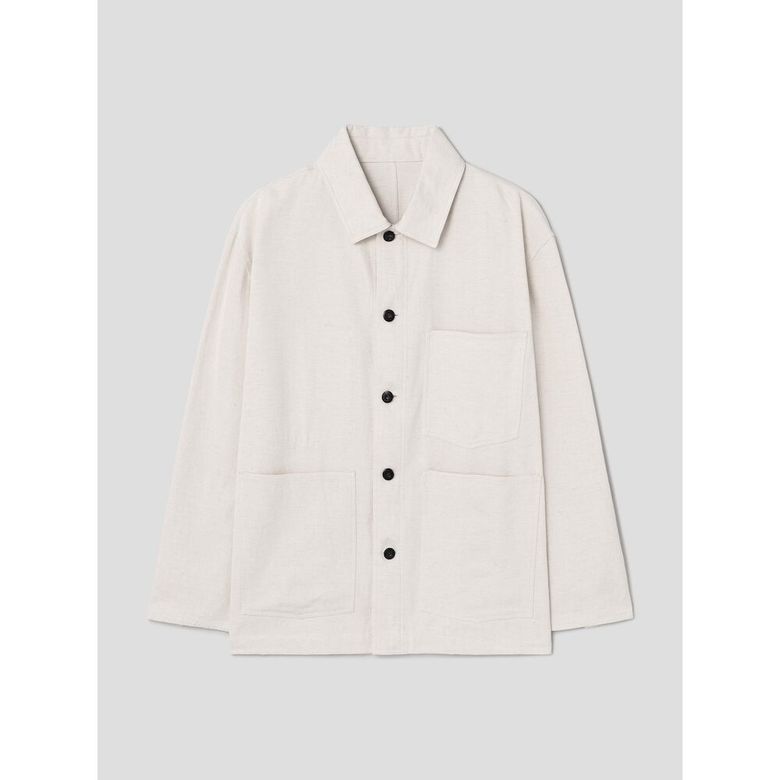Cotton Linen Chore ZoomIn Shirts  Ivory
