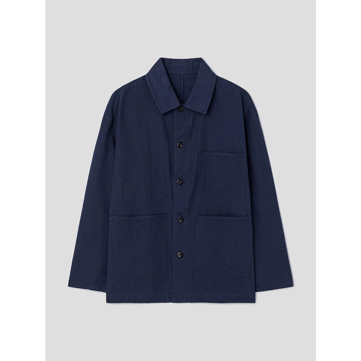 시프트지(SHIFT.G) Cotton Linen Chore ZoomIn Shirts  Navy