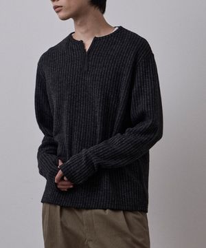 코브 후크 헨리넥 티셔츠 블랙