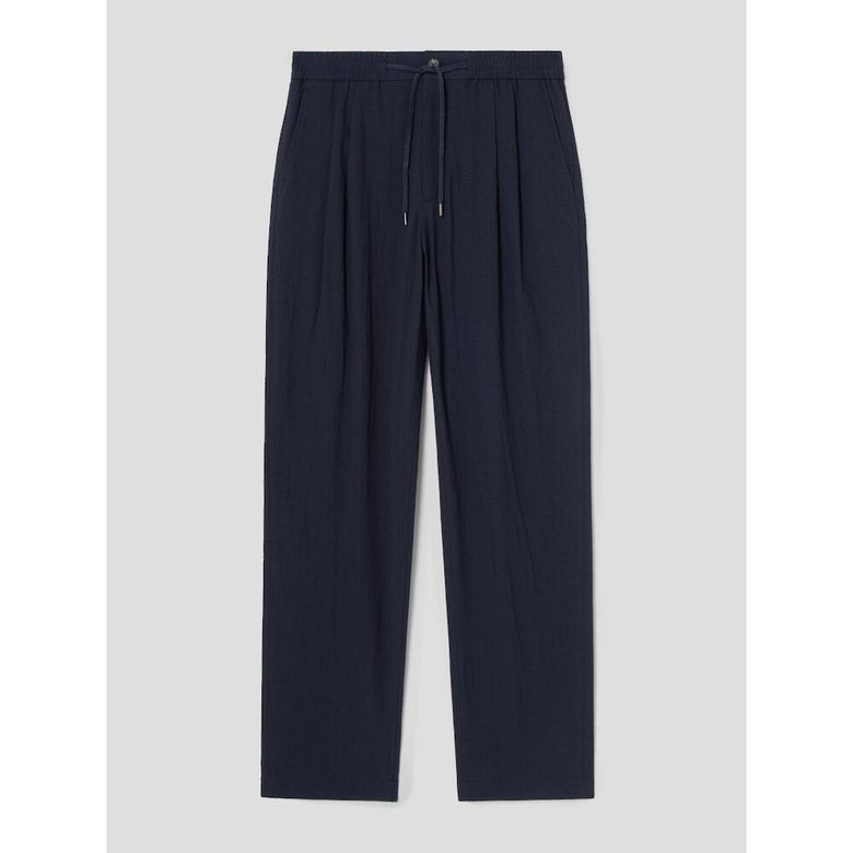 Officer Pleats Wool Slacks (SetUp)  Navy