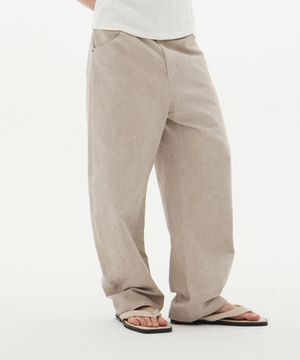 크레센트 커브드 카치온 팬츠 딥베이지