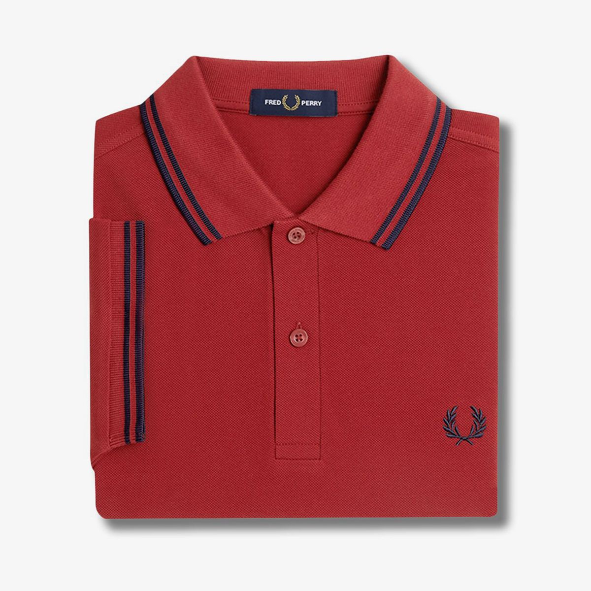 프레드페리(FRED PERRY) [M3600] 트윈 팁 프레드페리 셔츠  - 번트 레드/네이비 AFPM2513600-Y35