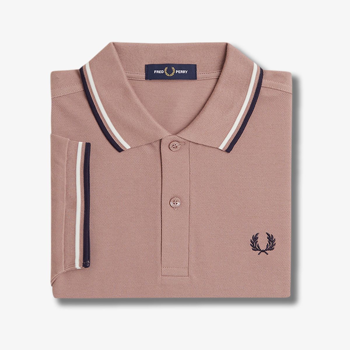 프레드페리(FRED PERRY) [M3600] 트윈 팁 프레드페리 셔츠  - 다크 핑크/에크루/네이비 AFPM2513600-Y34