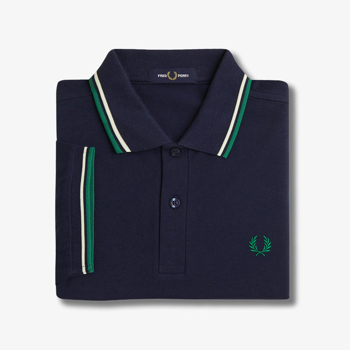 프레드페리(FRED PERRY) [M3600] 트윈 팁 프레드페리 셔츠  - 다크카본/라이트에크루/라벨 그린 AFPM2513600-Y30