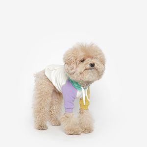 강아지 컬러블럭 후드티