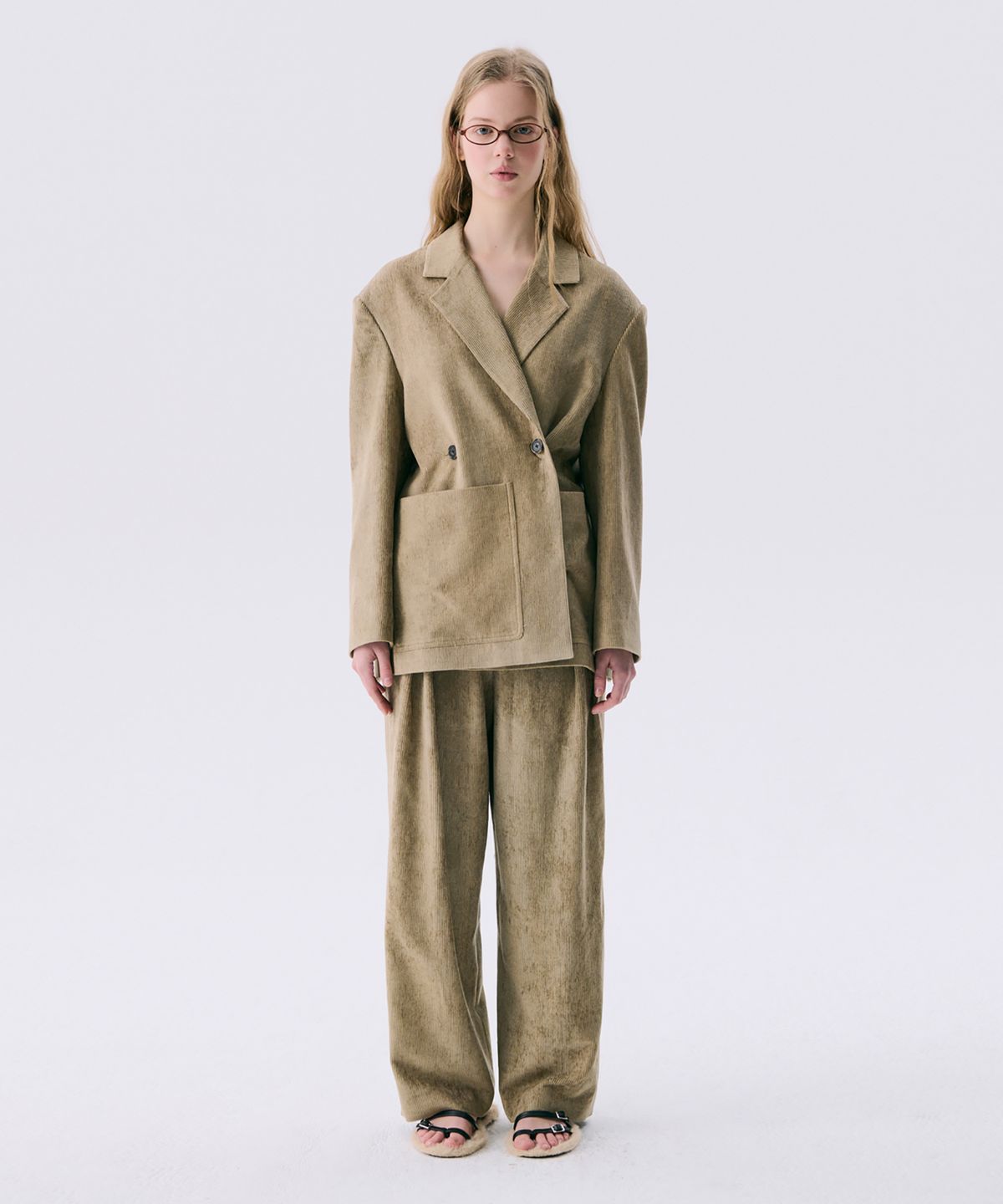 분더캄머(WNDERKAMMER) 25 Corduroy Wide Pants_Light Khaki(25 코듀로이 와이드팬츠_라이트카키)