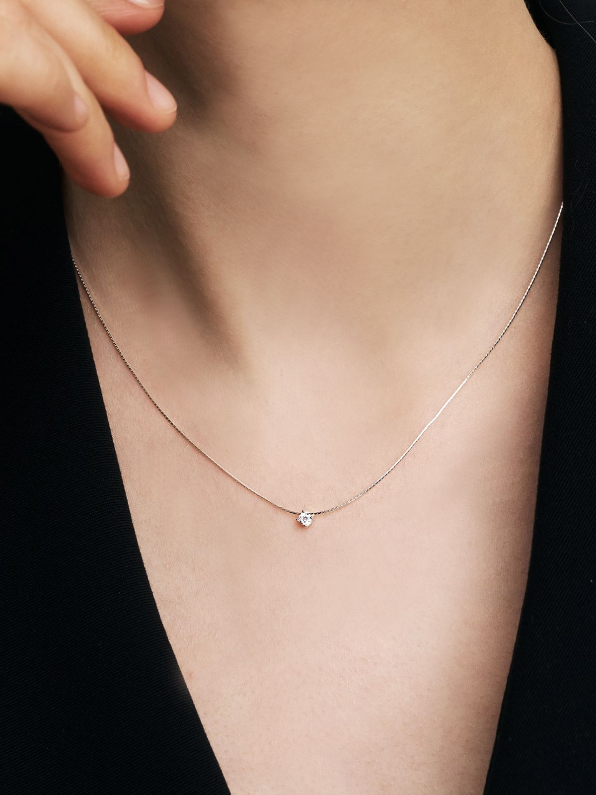 헤이(HEI) [sv925] essential cubic snake chain necklace