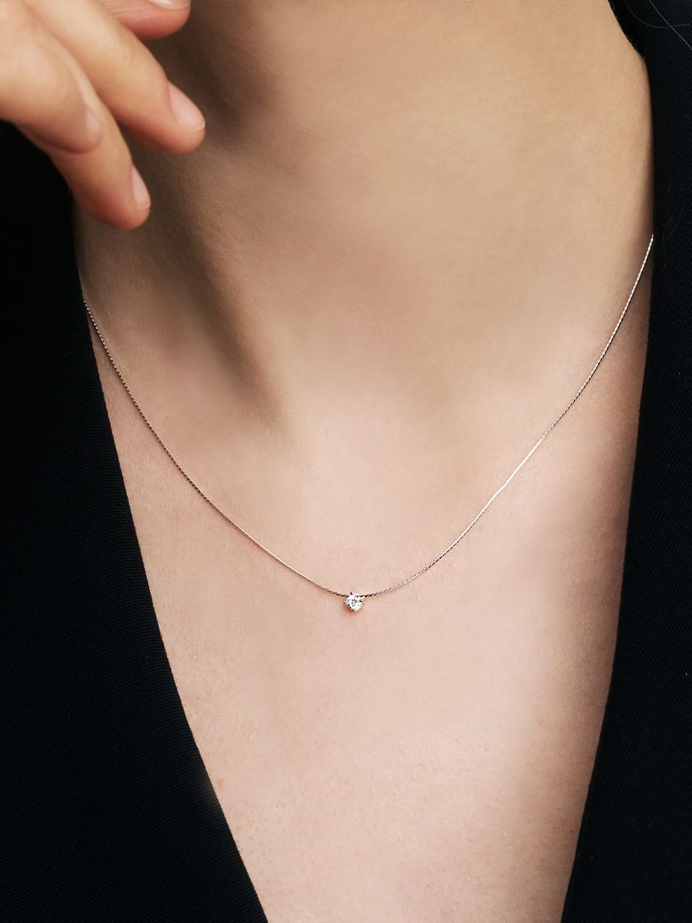 [sv925] essential cubic snake chain necklace