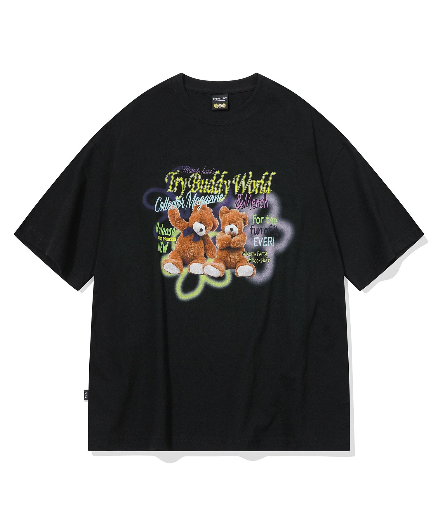 【CPGN STUDIO】25SS★ DTP TEDDY BUDDY Short Sleeve Tee MUSINSA | CPGN STUDIO DTP TEDDY BUDDY Short Sleeve T-shirt Black