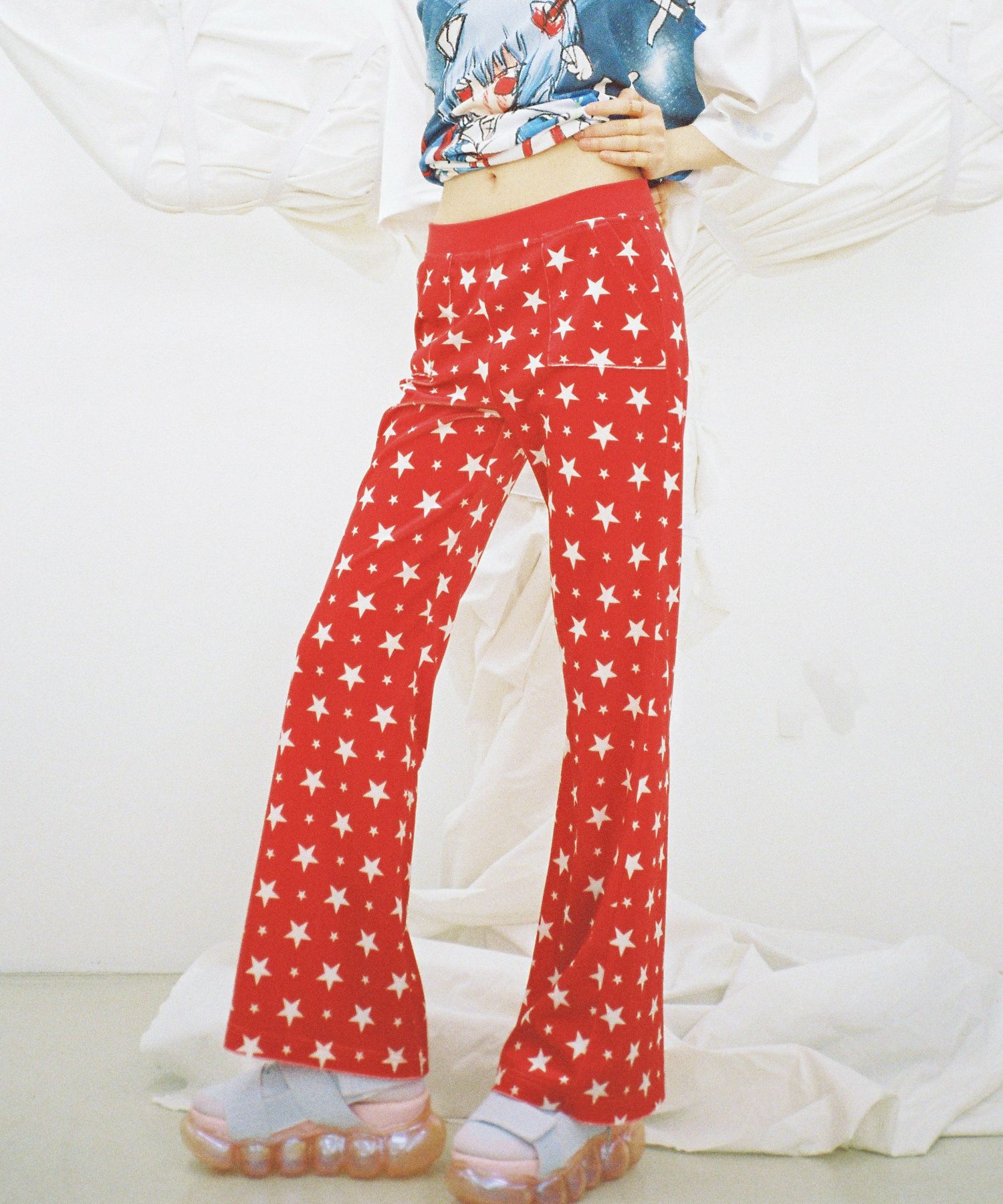 ★2025SS新作★CLUT STUDIO★Starry Velvet Bootcut Pants Cropped Bootcut Cotton Velvet Pants