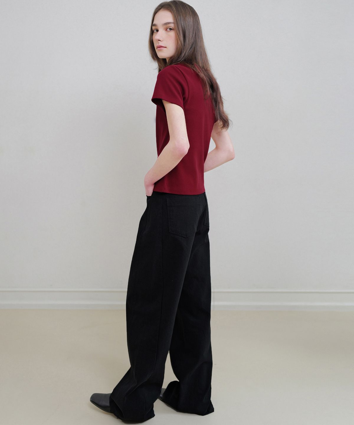 앤니즈(ANDNEEDS) Den wide cotton pants (black)